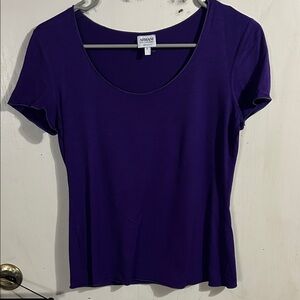 Armani collezioni Women's Rich Purple Short Sleeve Tee